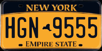 NY license plate HGN9555