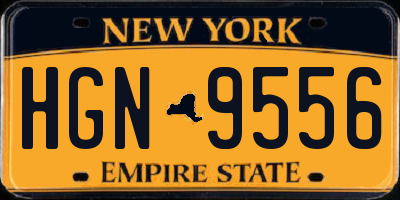 NY license plate HGN9556