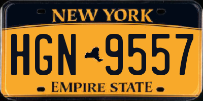 NY license plate HGN9557