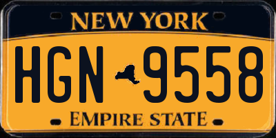 NY license plate HGN9558