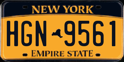 NY license plate HGN9561