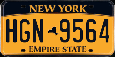 NY license plate HGN9564