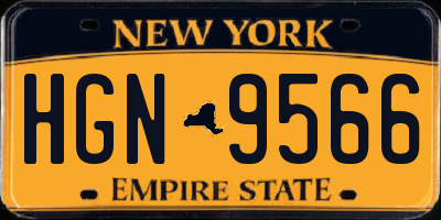 NY license plate HGN9566