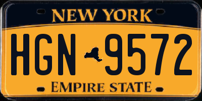 NY license plate HGN9572