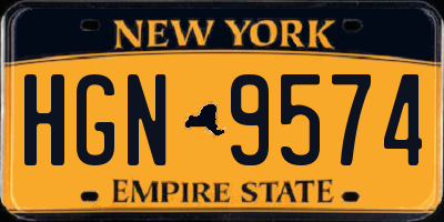 NY license plate HGN9574