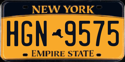 NY license plate HGN9575