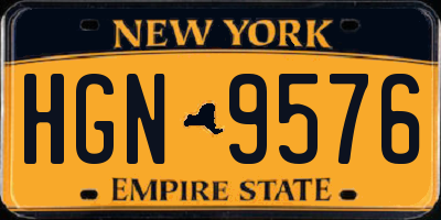 NY license plate HGN9576