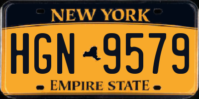 NY license plate HGN9579