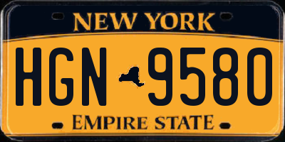 NY license plate HGN9580