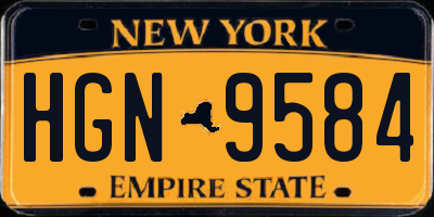 NY license plate HGN9584