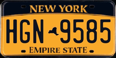 NY license plate HGN9585