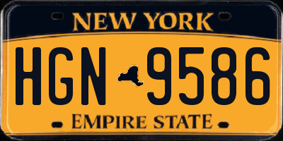 NY license plate HGN9586