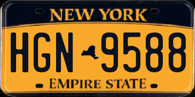 NY license plate HGN9588