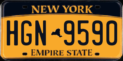 NY license plate HGN9590