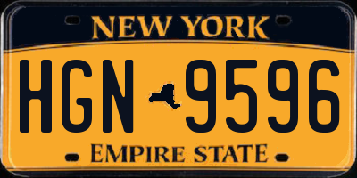 NY license plate HGN9596