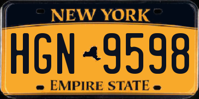 NY license plate HGN9598