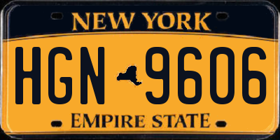 NY license plate HGN9606