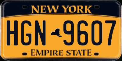 NY license plate HGN9607