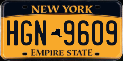 NY license plate HGN9609