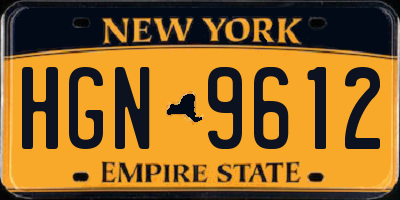 NY license plate HGN9612