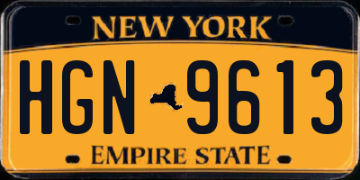 NY license plate HGN9613