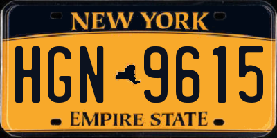 NY license plate HGN9615