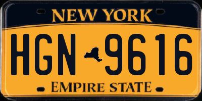 NY license plate HGN9616