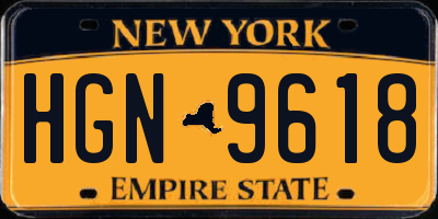 NY license plate HGN9618