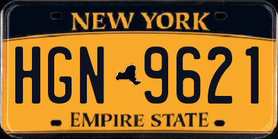 NY license plate HGN9621