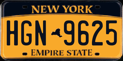 NY license plate HGN9625