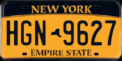 NY license plate HGN9627