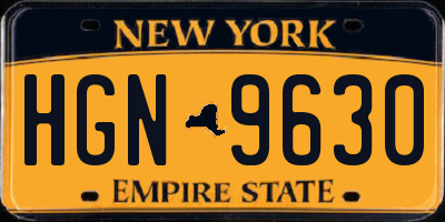 NY license plate HGN9630