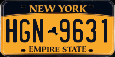 NY license plate HGN9631