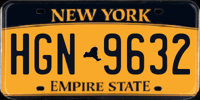 NY license plate HGN9632