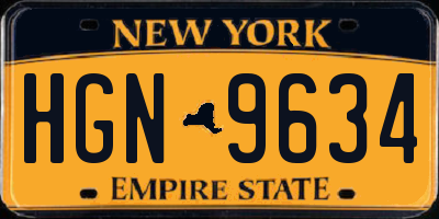 NY license plate HGN9634