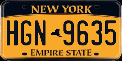 NY license plate HGN9635