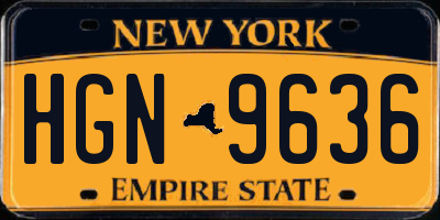 NY license plate HGN9636