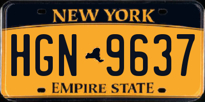 NY license plate HGN9637