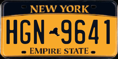 NY license plate HGN9641