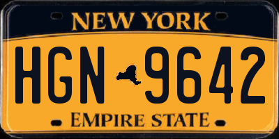 NY license plate HGN9642