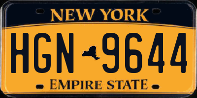 NY license plate HGN9644