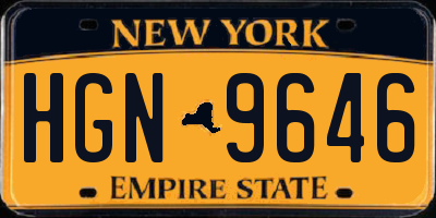 NY license plate HGN9646