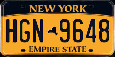 NY license plate HGN9648