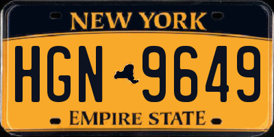 NY license plate HGN9649