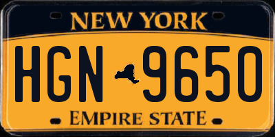 NY license plate HGN9650