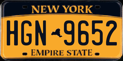 NY license plate HGN9652