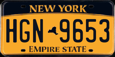 NY license plate HGN9653