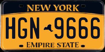 NY license plate HGN9666