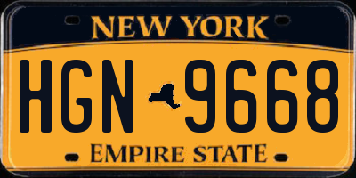 NY license plate HGN9668