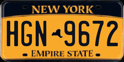 NY license plate HGN9672